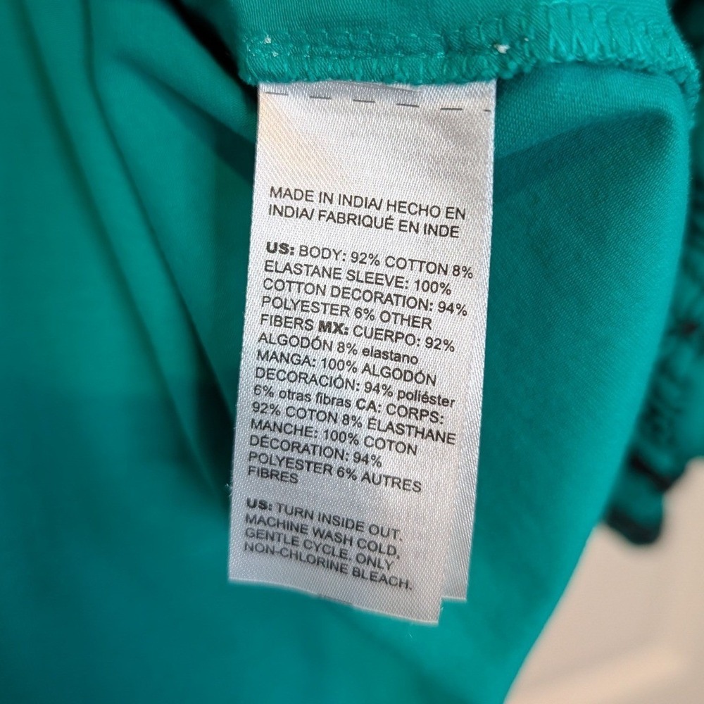 Chico's Embroidered Puff Sleeve Cotton Top - Picture 5 of 8